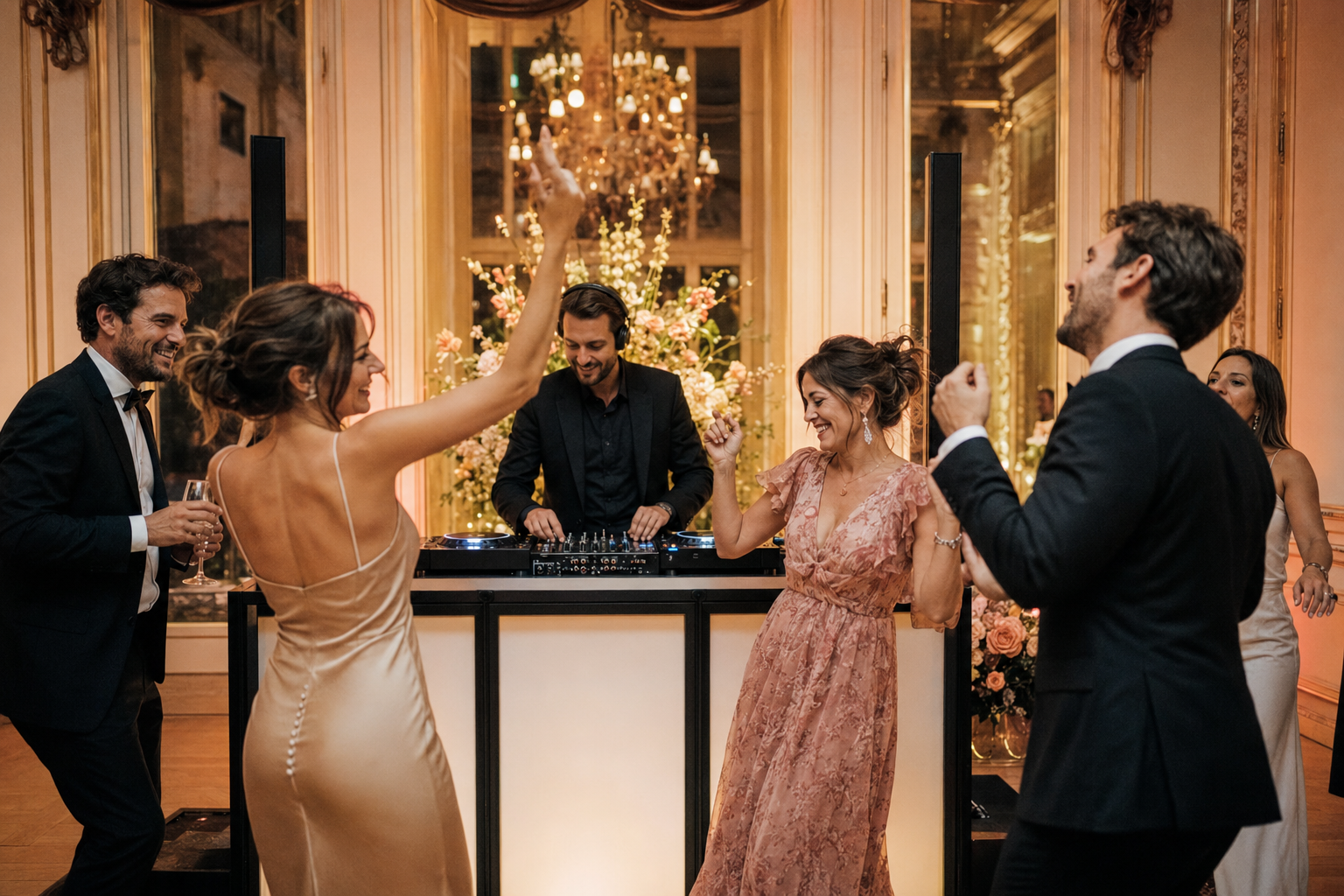 Un DJ anime une soirée de mariage élégante
