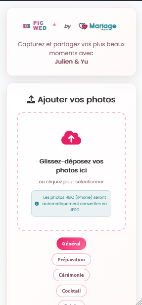 PicWed - Partage de photos